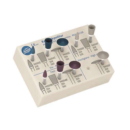 Komet Polishers interspersed with diamond grit for ceramics Tesco Dental